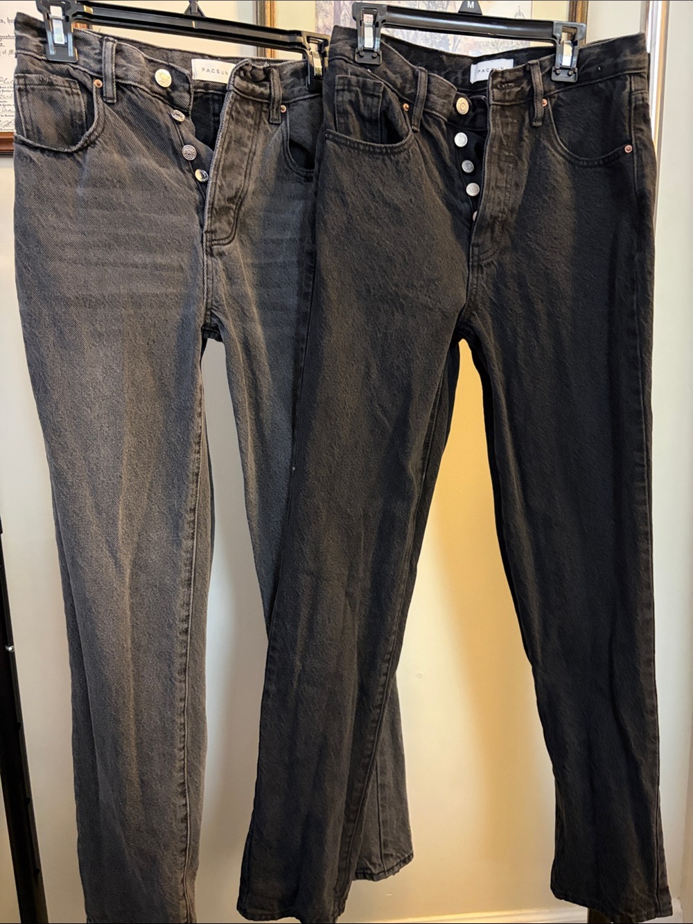 PacSun Women’s Straight Leg Black Denim Jeans (Both Pairs)